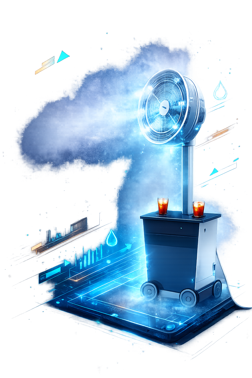 Système de brumisation haute pression pour rafraîchir terrasses, événements et espaces professionnels